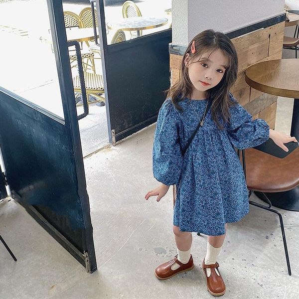 girl's dresses 2021 spring arrival girls fashion floral derss kids long sleeve dress clothes, Red;yellow